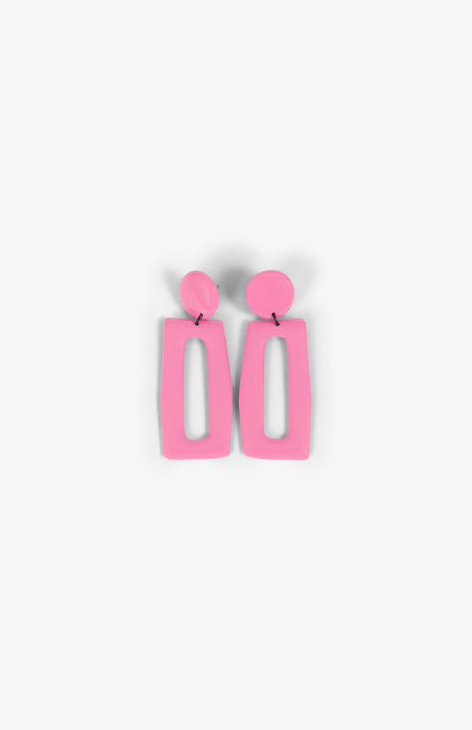 Boucles d’oreilles rectangles - Pink