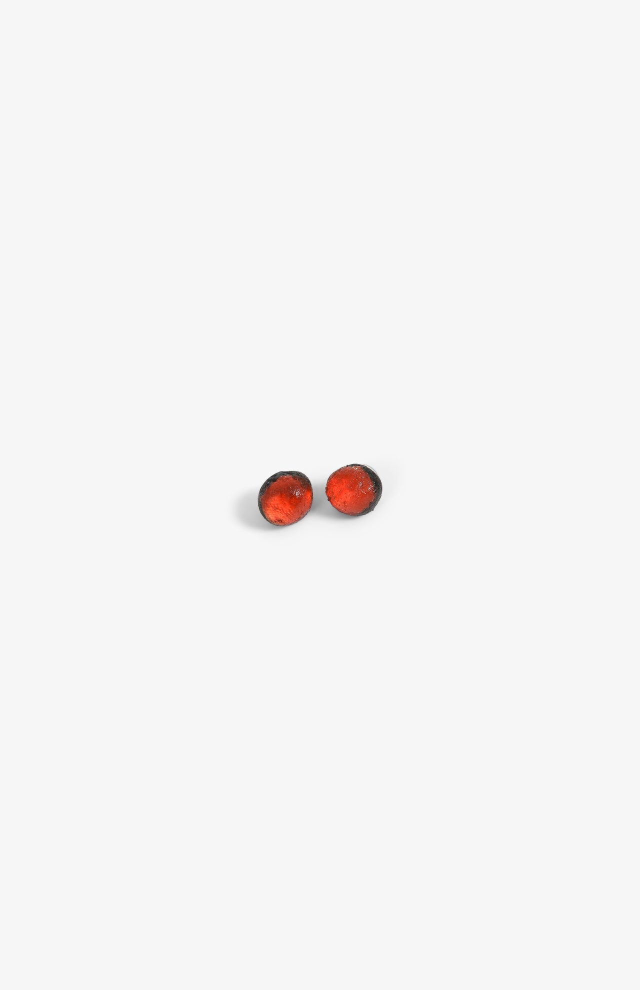 Boucles d'oreilles Simple Météorite - Rouge Fond Noir - Fermoir Argent