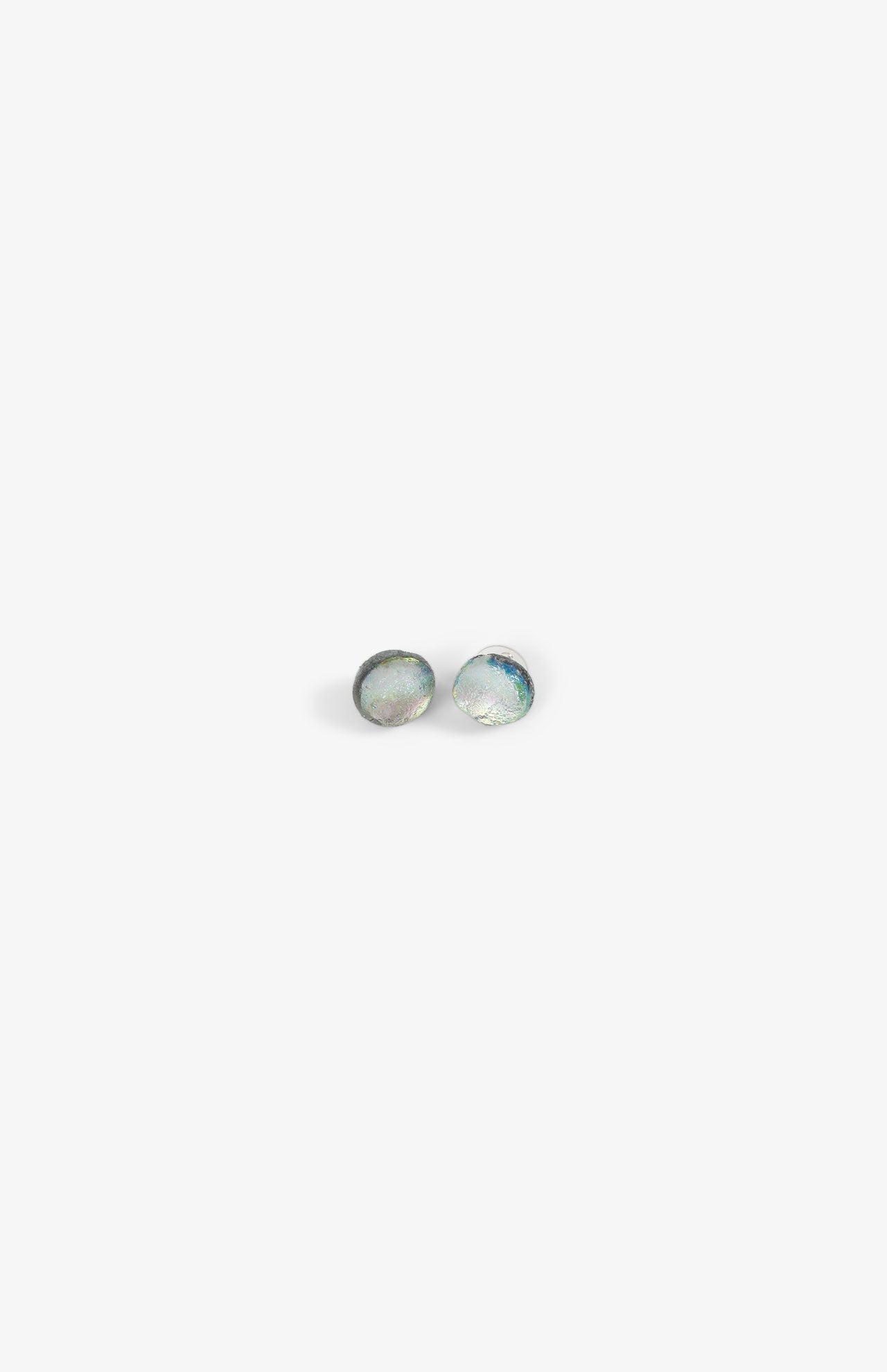 Boucles d'oreilles Simple Météorite - Transparentes Fond Gris - Fermoir Argent