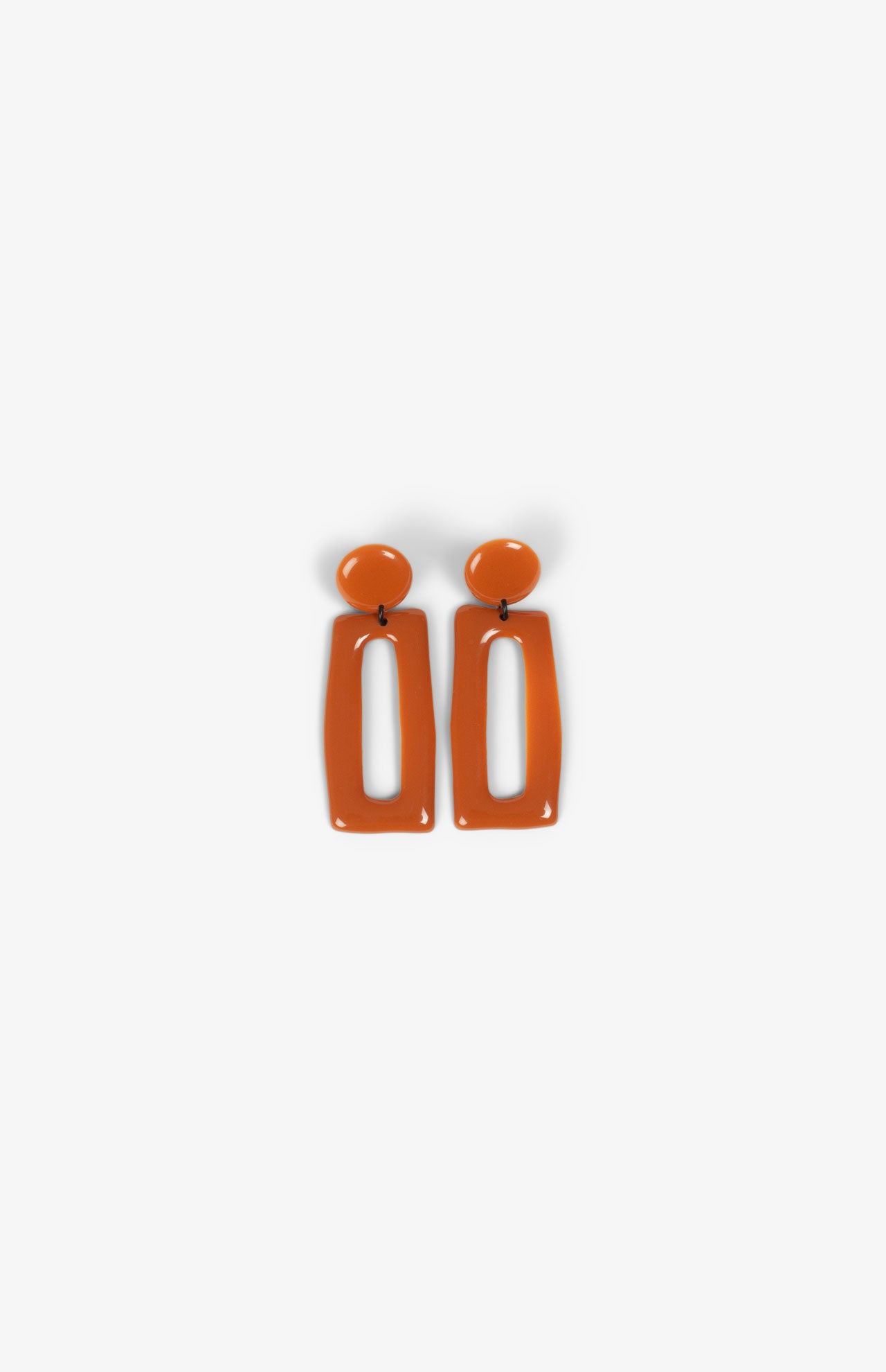 Boucles d’oreilles rectangles - Clips - Citrouille