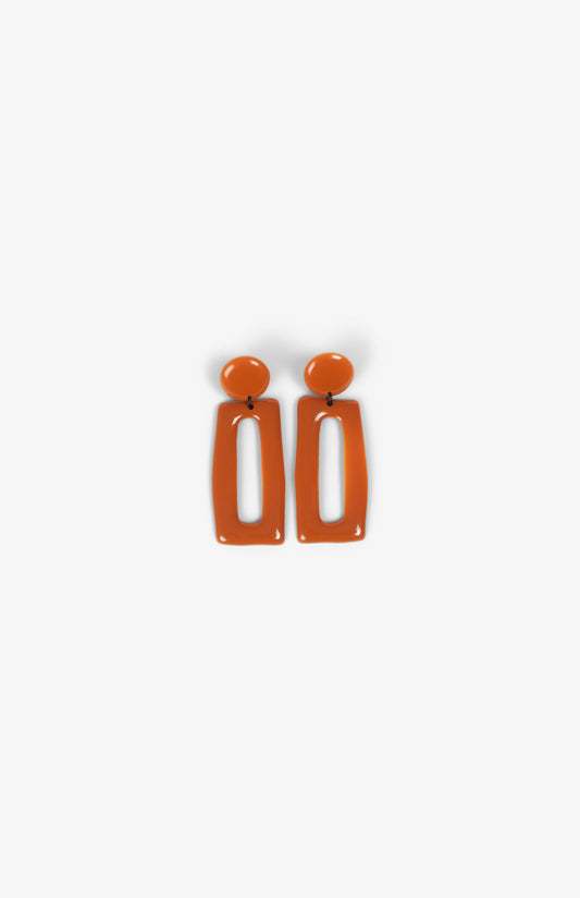 Boucles d’oreilles rectangles - Clips - Citrouille