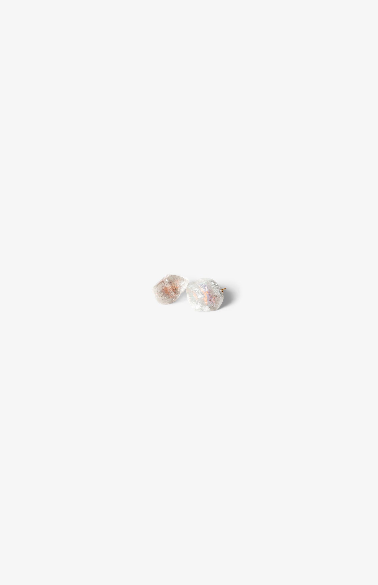 Boucles d'oreilles Simple Glaçons - Gris Transparent - Oreilles Percées