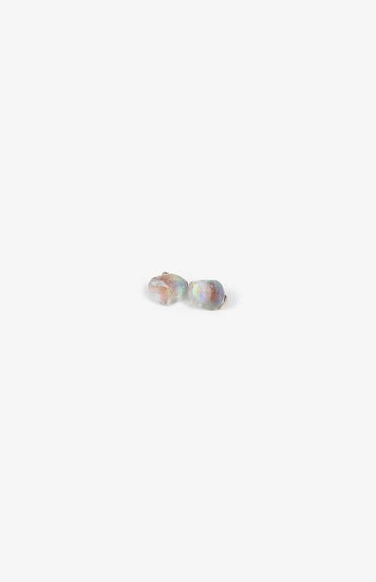 Boucles d'oreilles Simple Glaçons - Gris Transparent - Clips