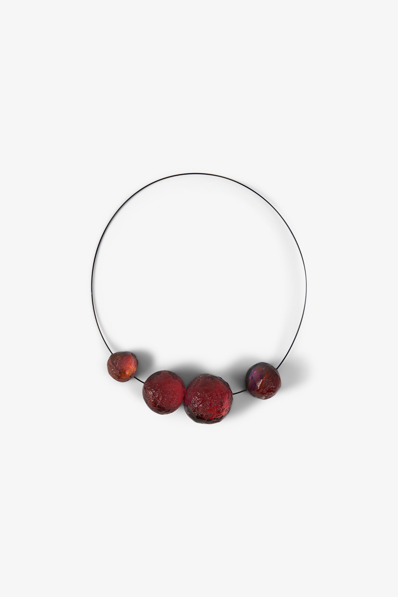 Collier 4 boules Roses Orangées - Marianne Olry
