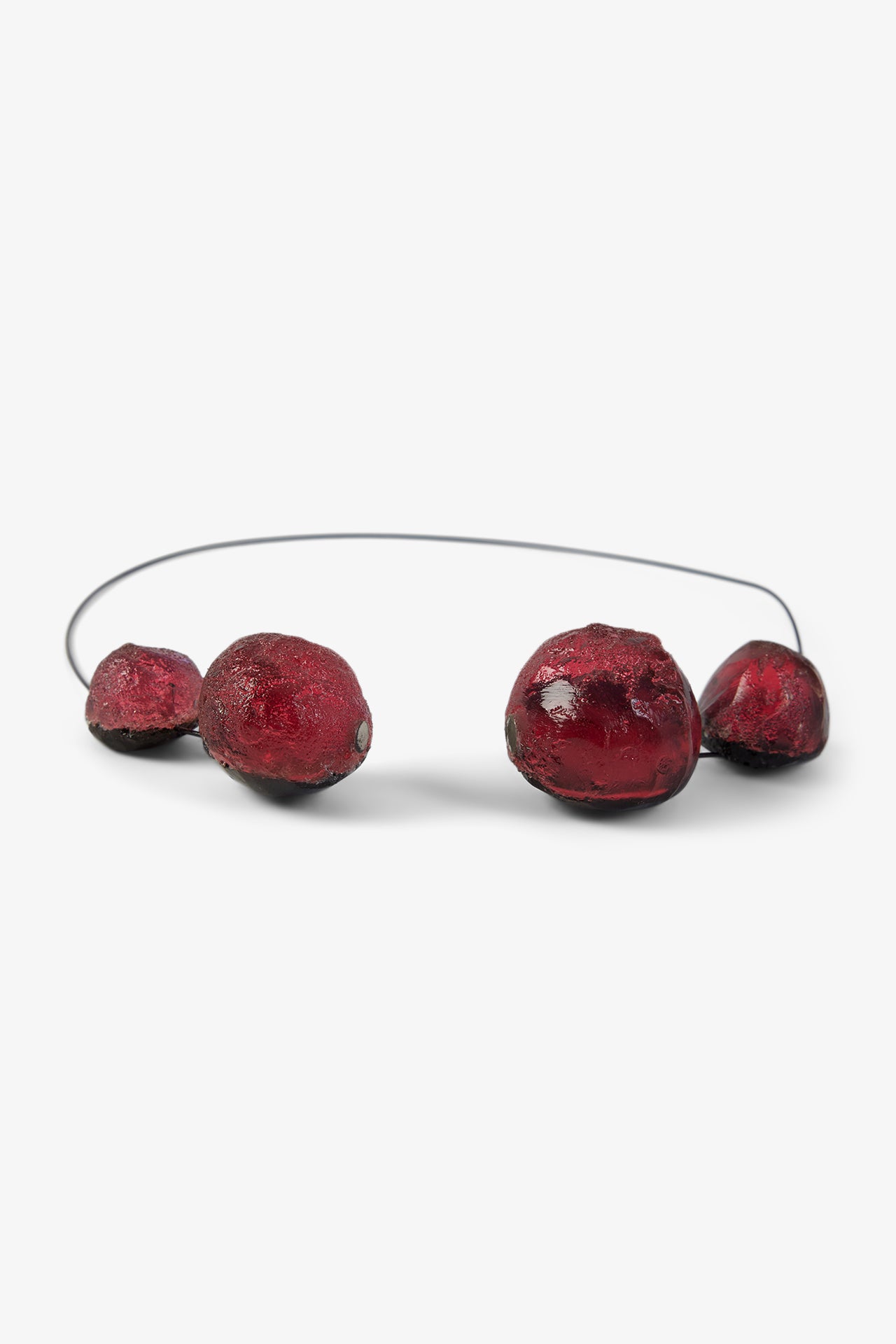 Collier 4 boules Roses Orangées - Marianne Olry