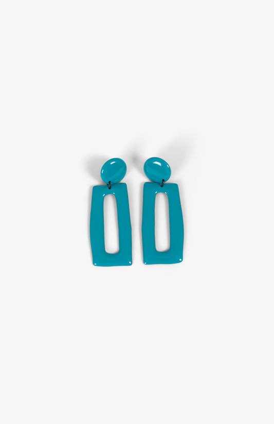 Boucles d’oreilles rectangles - Turquoise